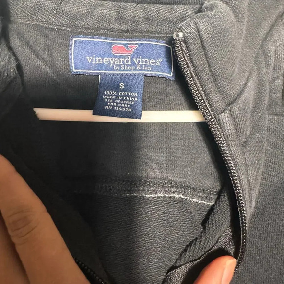 Vineyard Vines Unisex Navy 1/4 zip pullover Jacket size S 100% cotton DB - Picture 4 of 11